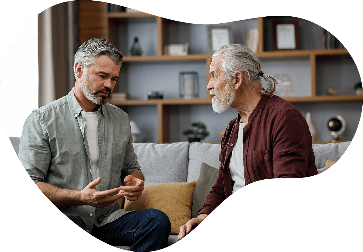 Two Men in Deep Conversation