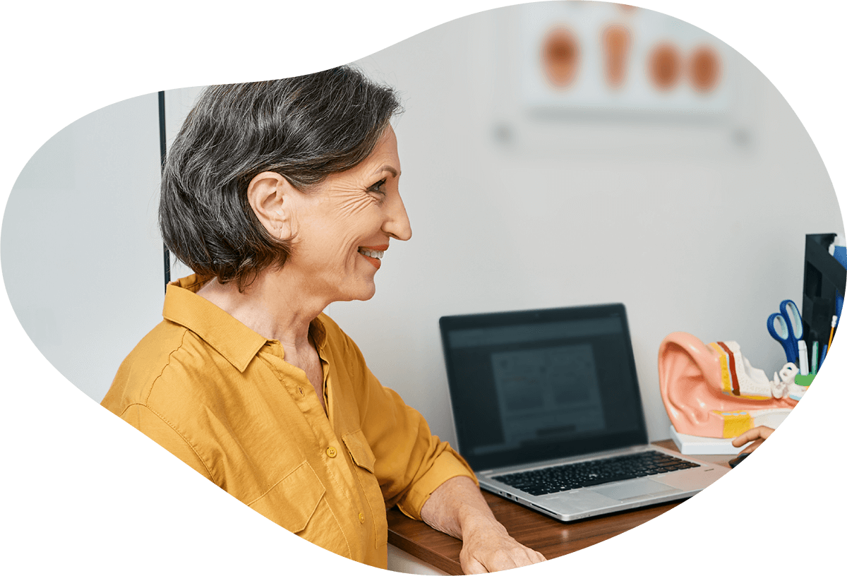 Woman with Audiologist